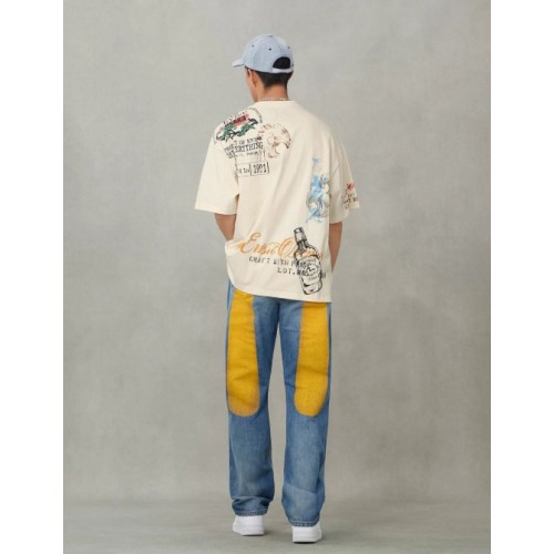 Yellow Daicock Print Regular Fit Evisu
