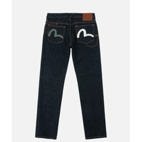 Grey & White Seagull Print Pocket Selvedge Denim Evisu