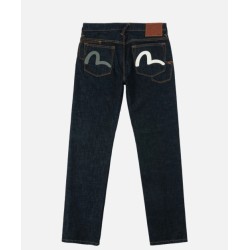 Grey & White Seagull Print Pocket Selvedge Denim Evisu