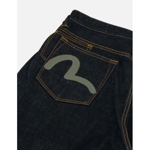Grey & White Seagull Print Pocket Selvedge Denim Evisu