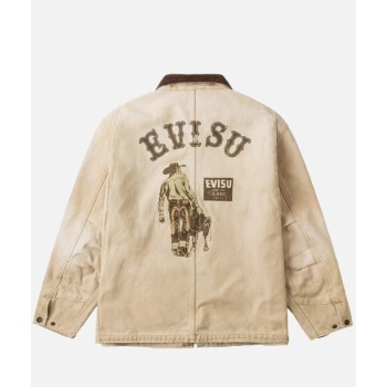 Seagull Multi-Pocket Vintage Canvas Coverall Jacket Evisu