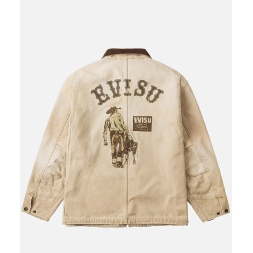 Seagull Multi-Pocket Vintage Canvas Coverall Jacket Evisu