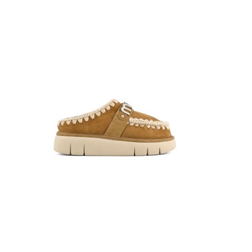 Mou Bounce Clog Metal Logo Cognac