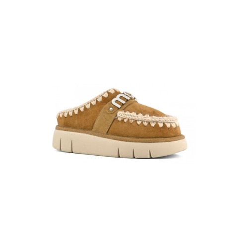 Mou Bounce Clog Metal Logo Cognac