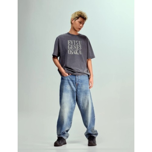 Ecru Daicock Print Loose Fit Jeans Evisu